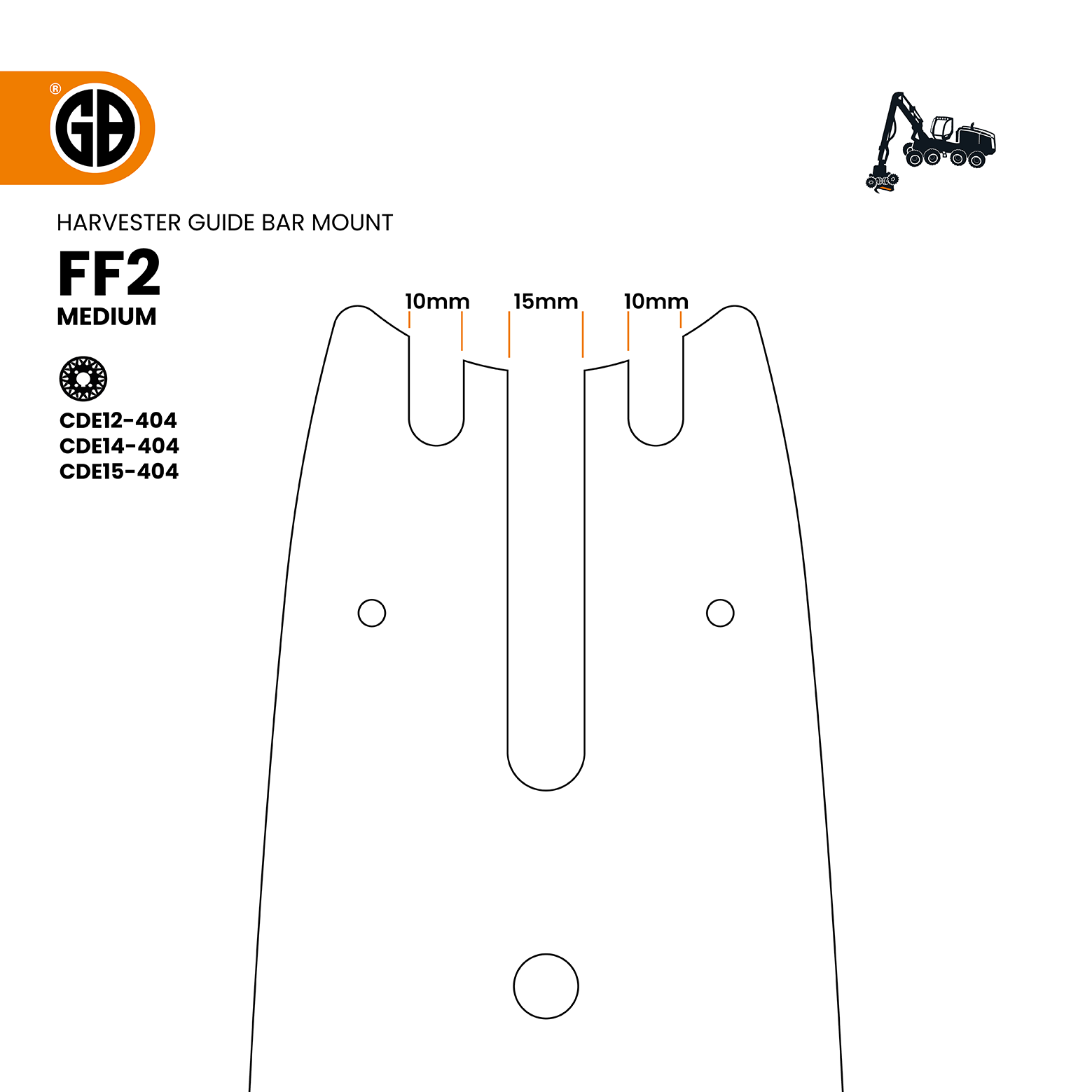 GB Titanium®-XV® Replaceable Nose Harvester Bar FF2-25-80XV GB Titanium®-XV® Replaceable Nose Harvester Bar FF2-25-80XV