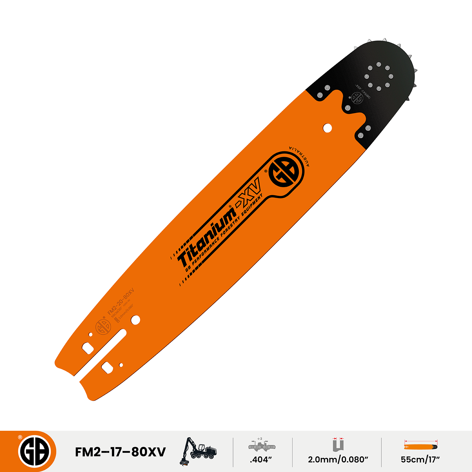 GB Titanium®-XV® Replaceable Nose Harvester Bar FM2-17-80XV