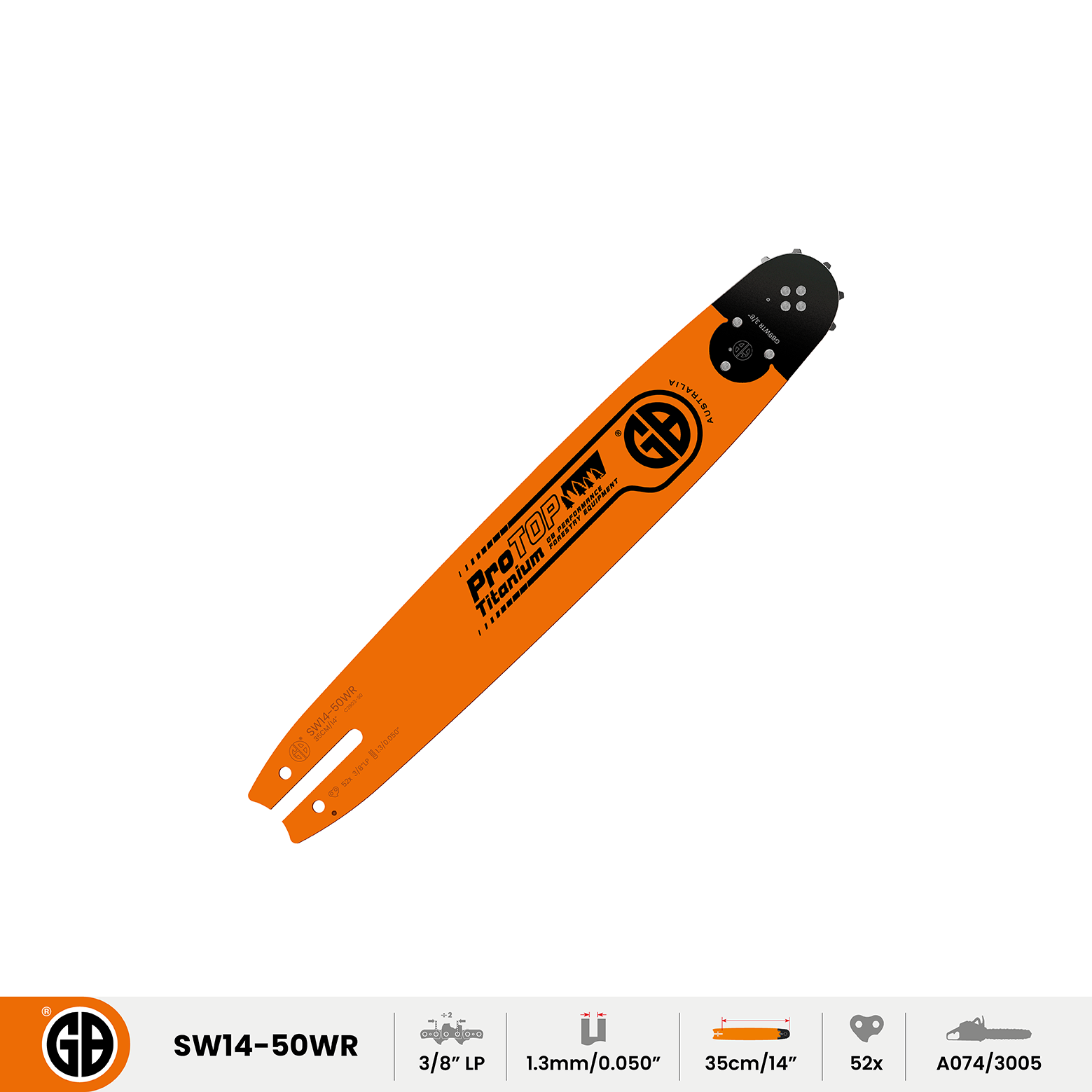 GB Titanium® 3/8" LP Arbor Tech Chainsaw Bar SW14-50WR