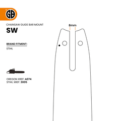 GB Titanium® 3/8" LP Arbor Tech Chainsaw Bar SW16-50WR